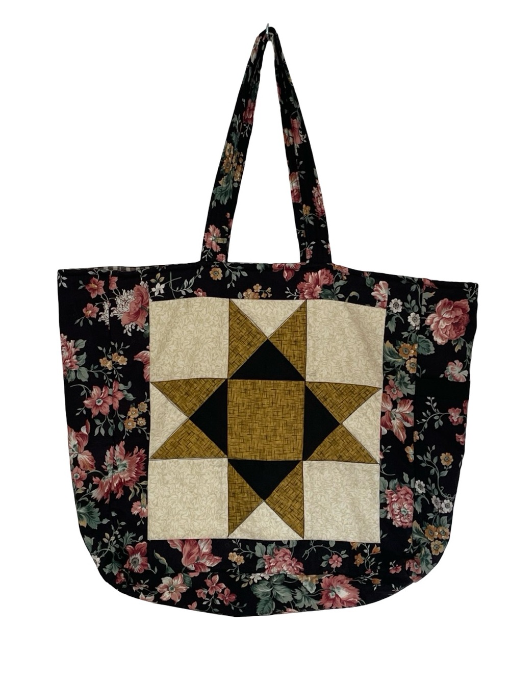 Handmade Quilted Floral reversible Tote Bag - Picture 1 of 4
